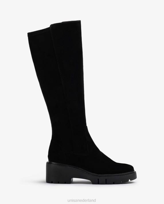 Unisa 02B01062 laarzen met binnenrits vrouwen zwart