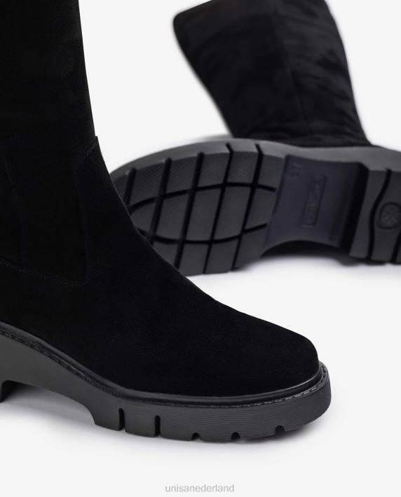 Unisa 02B01062 laarzen met binnenrits vrouwen zwart