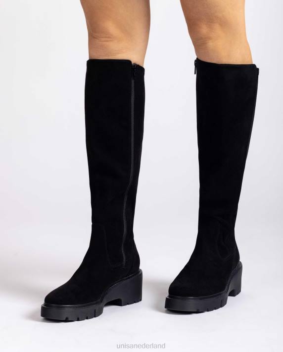 Unisa 02B01062 laarzen met binnenrits vrouwen zwart