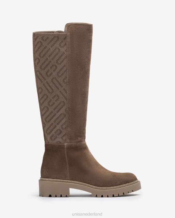 Unisa 02B01066 suède laars met stretchstof met patroon vrouwen mode