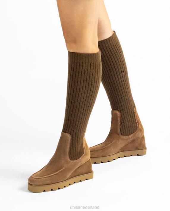 Unisa 02B01073 laars met een geribbelde stoffen sok vrouwen bevallig