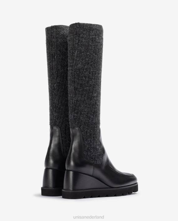 Unisa 02B01074 laars met een geribbelde stoffen sok vrouwen bevallig