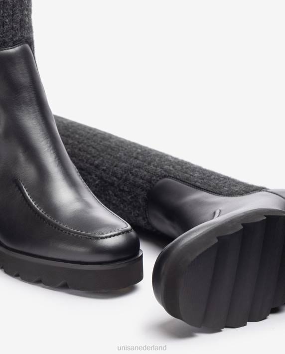 Unisa 02B01074 laars met een geribbelde stoffen sok vrouwen bevallig