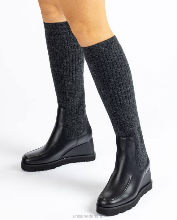Unisa 02B01074 laars met een geribbelde stoffen sok vrouwen bevallig