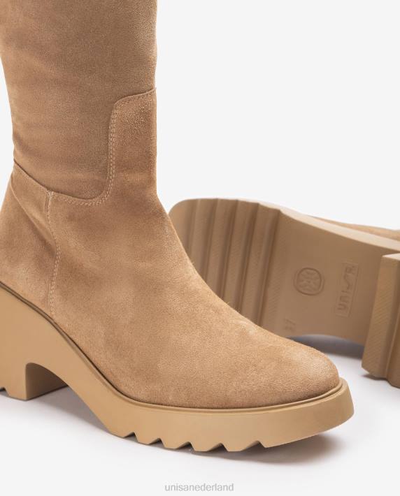 Unisa 02B01075 leren laars met rubberen zool vrouwen mode