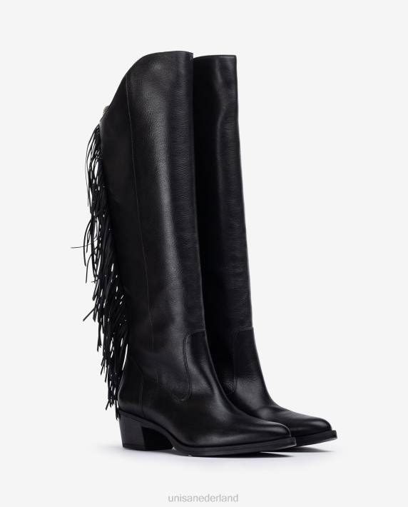 Unisa 02B01079 leren laars met kwastjes vrouwen bevallig