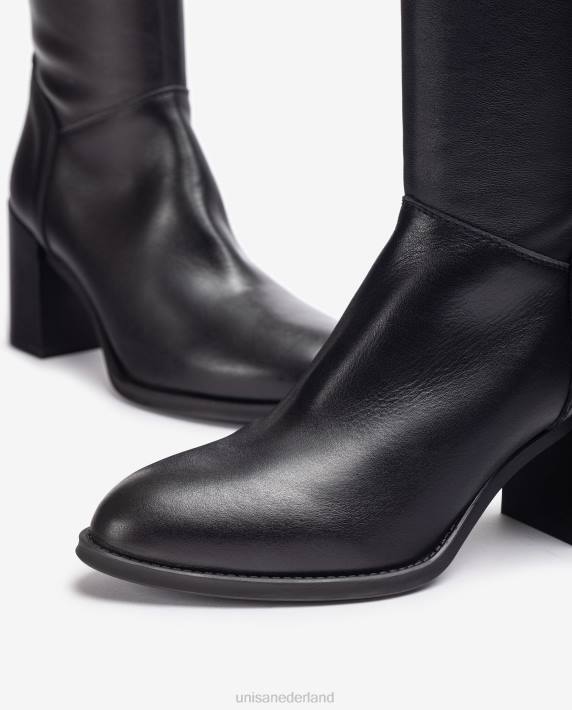 Unisa 02B01080 hoog uitgesneden laars met ritssluiting aan de binnenkant vrouwen bevallig