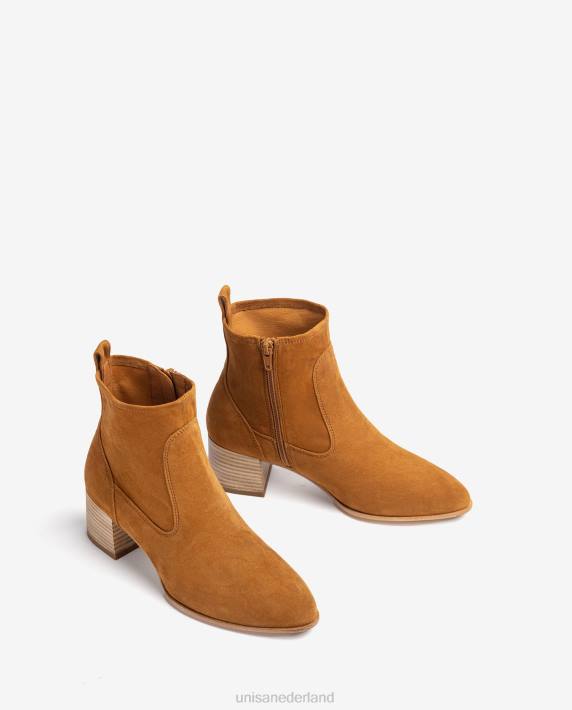 Unisa 02B0845 suède enkellaars met hak vrouwen mode