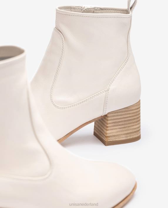 Unisa 02B0846 leren enkellaars met hak vrouwen wit