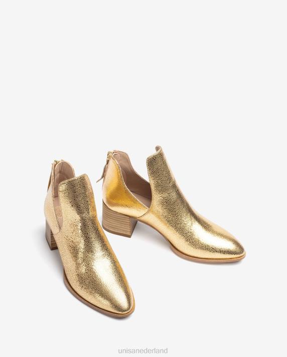 Unisa 02B0848 enkellaars van leer met metallic effect vrouwen mode