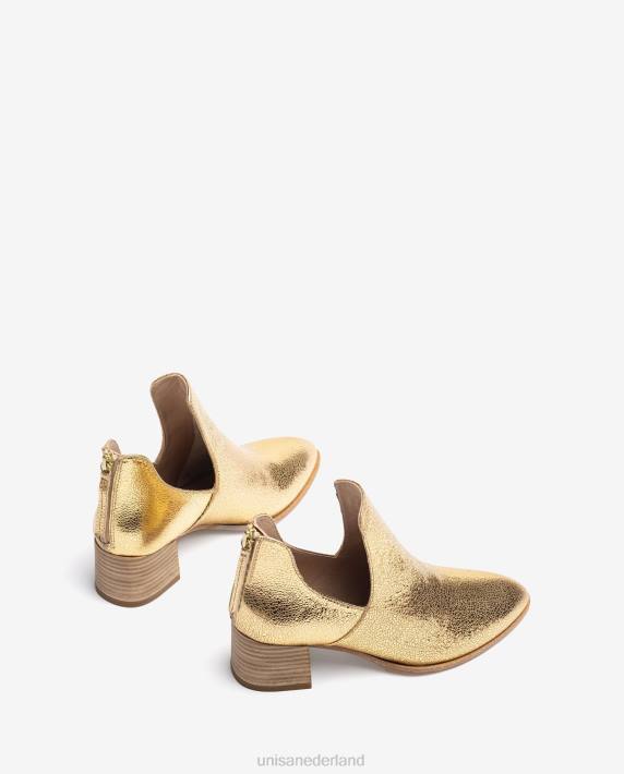 Unisa 02B0848 enkellaars van leer met metallic effect vrouwen mode