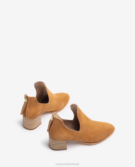 Unisa 02B0849 suède enkellaars vrouwen bruin
