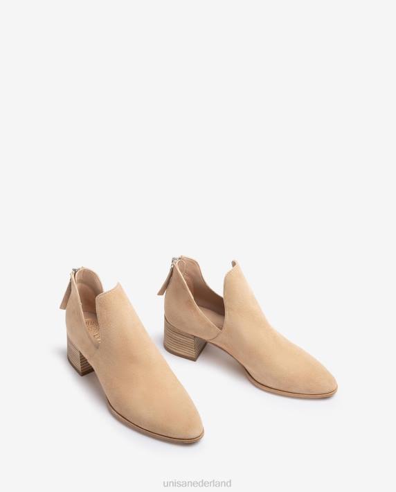 Unisa 02B0850 suède enkellaars vrouwen beige