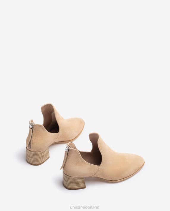 Unisa 02B0850 suède enkellaars vrouwen beige