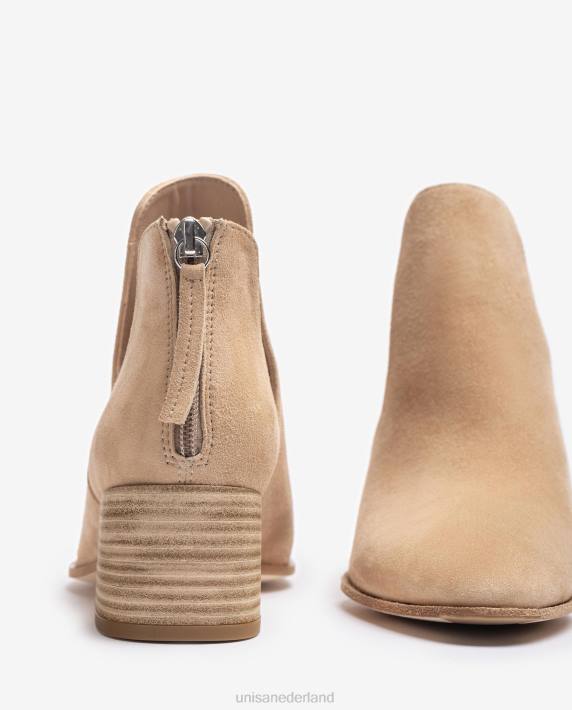 Unisa 02B0850 suède enkellaars vrouwen beige