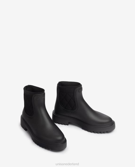 Unisa 02B0870 rubberen enkellaars vrouwen zwart