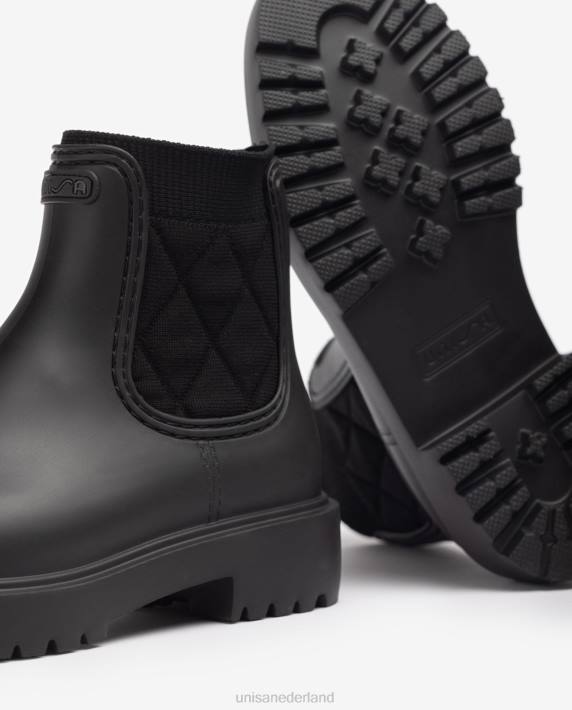 Unisa 02B0870 rubberen enkellaars vrouwen zwart