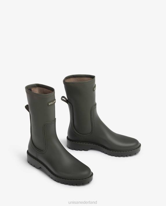 Unisa 02B0876 wellington enkellaarzen elastische schacht vrouwen groente