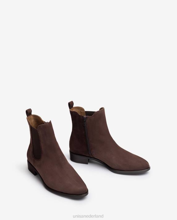 Unisa 02B0878 chelsea laars met ritssluiting vrouwen bruin