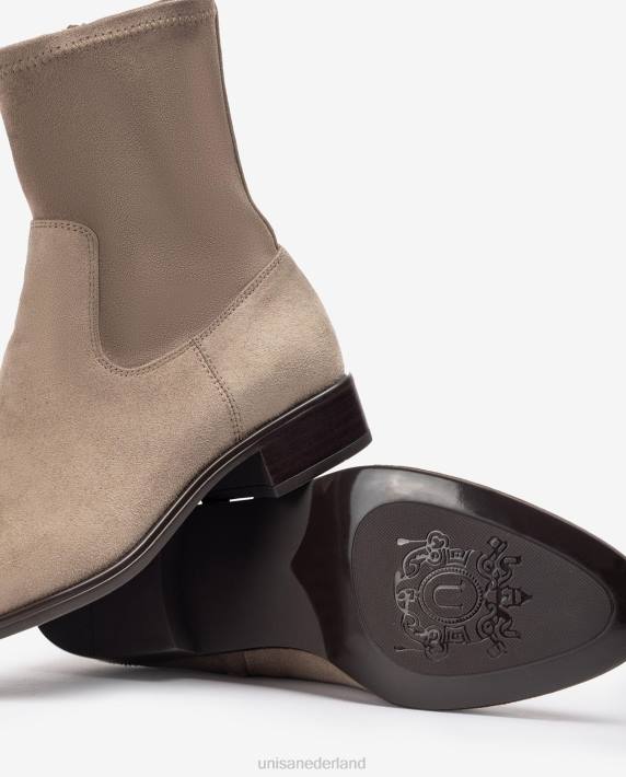 Unisa 02B0883 effen enkellaars met een kwart bovenlijn van stretchstof vrouwen bevallig