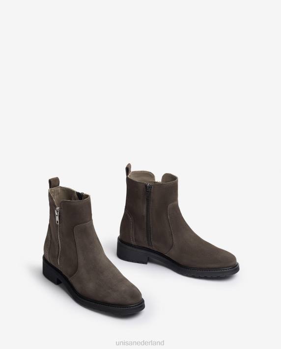 Unisa 02B0889 suède enkellaars met ritssluiting vrouwen mode