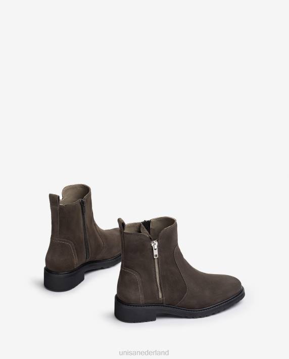 Unisa 02B0889 suède enkellaars met ritssluiting vrouwen mode
