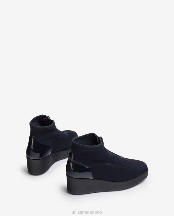 Unisa 02B0898 superlichte enkellaars met ritssluiting vrouwen blauw