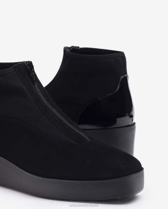Unisa 02B0899 superlichte enkellaars met ritssluiting vrouwen zwart