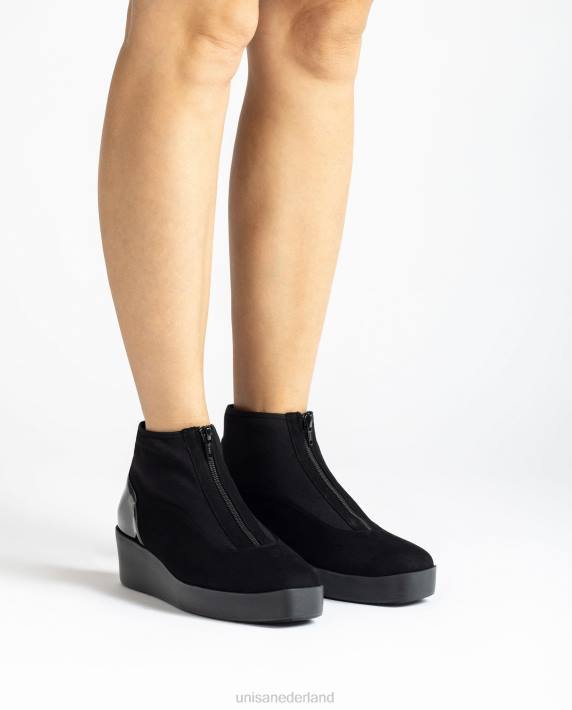 Unisa 02B0899 superlichte enkellaars met ritssluiting vrouwen zwart