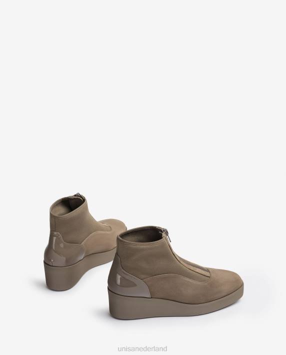 Unisa 02B0900 superlichte enkellaars met ritssluiting vrouwen bruin