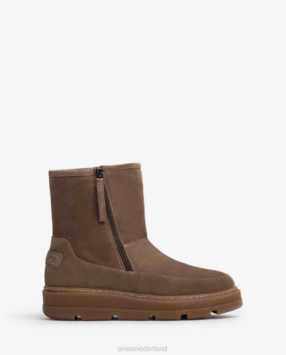 Unisa 02B0905 suède enkellaarsjes met zachte bontvoering kinderen bevallig