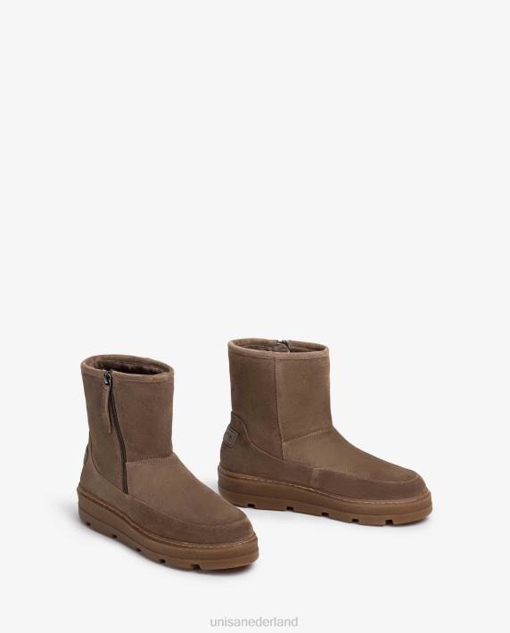 Unisa 02B0905 suède enkellaarsjes met zachte bontvoering kinderen bevallig