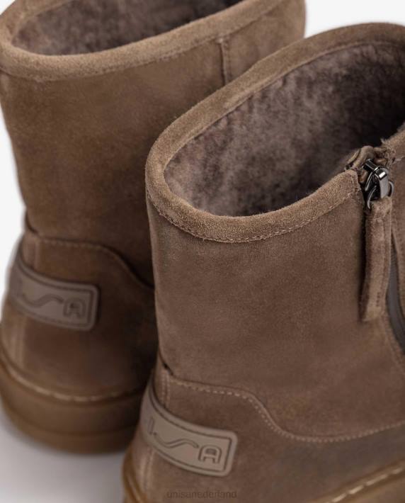 Unisa 02B0905 suède enkellaarsjes met zachte bontvoering kinderen bevallig