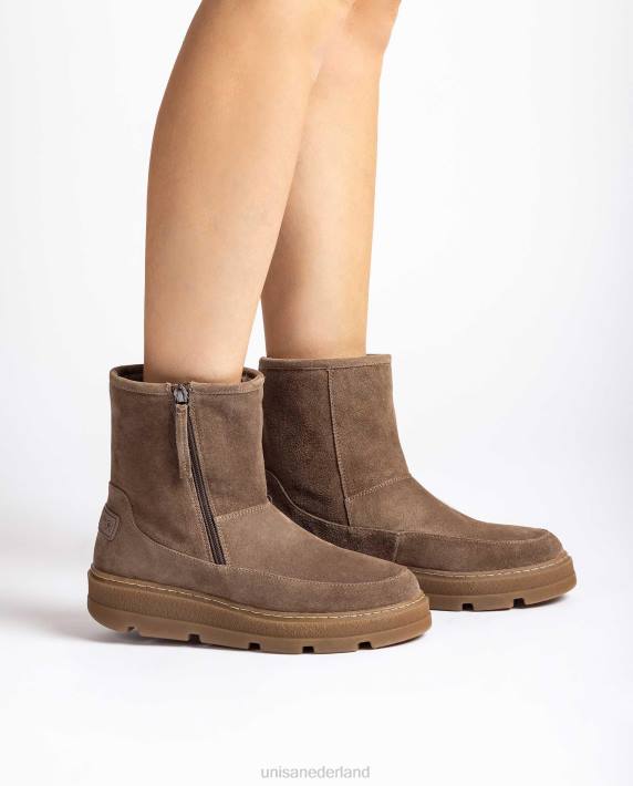 Unisa 02B0905 suède enkellaarsjes met zachte bontvoering kinderen bevallig