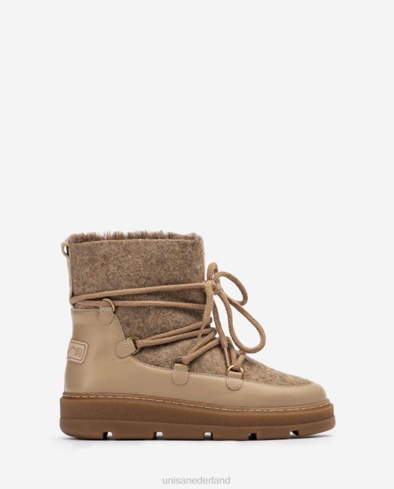 Unisa 02B0907 après-ski enkellaarsjes vrouwen beige
