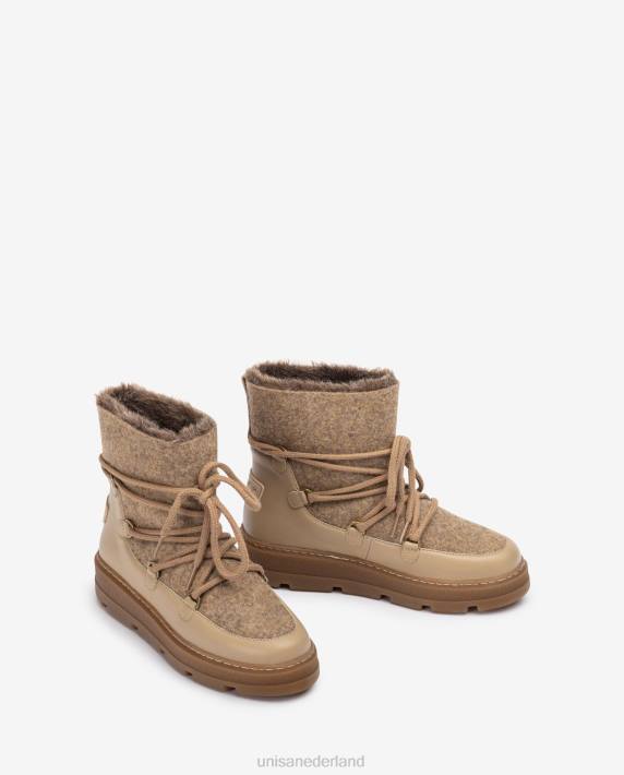 Unisa 02B0907 après-ski enkellaarsjes vrouwen beige