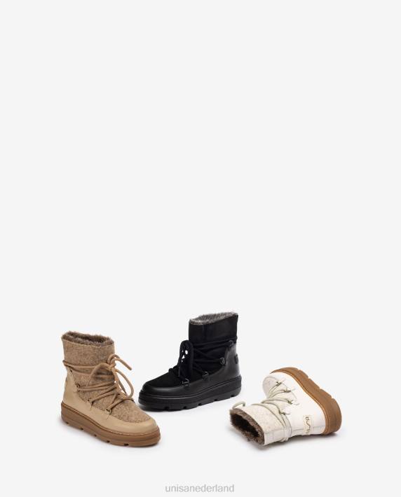 Unisa 02B0907 après-ski enkellaarsjes vrouwen beige