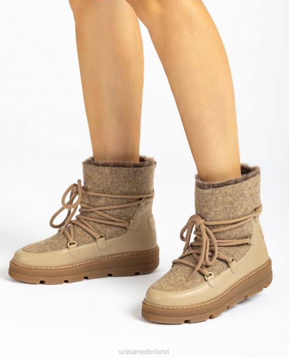 Unisa 02B0907 après-ski enkellaarsjes vrouwen beige