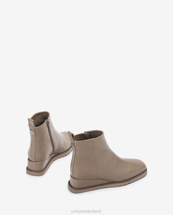 Unisa 02B0912 leren enkellaars met sleehak vrouwen bruin