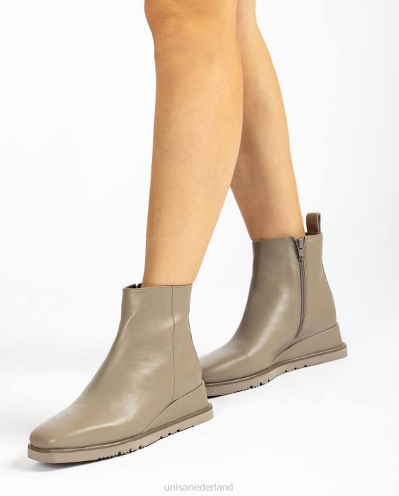 Unisa 02B0912 leren enkellaars met sleehak vrouwen bruin