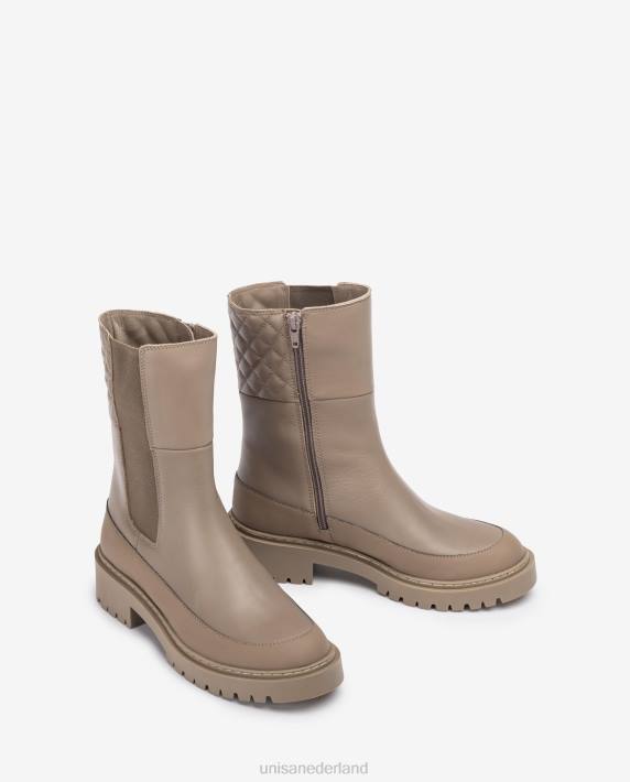 Unisa 02B0917 enkellaarsje met kruisje en een trackzool vrouwen bruin