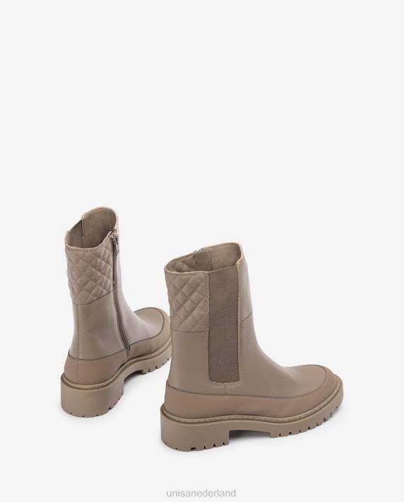 Unisa 02B0917 enkellaarsje met kruisje en een trackzool vrouwen bruin