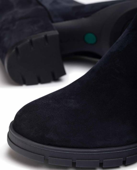 Unisa 02B0922 leren enkellaarsjes met ritssluiting vrouwen blauw