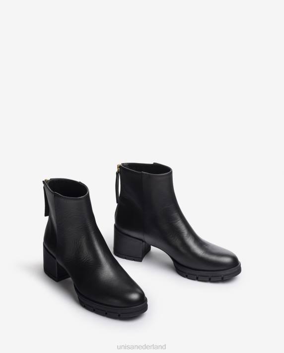 Unisa 02B0925 leren enkellaarsjes met ritssluiting vrouwen bevallig