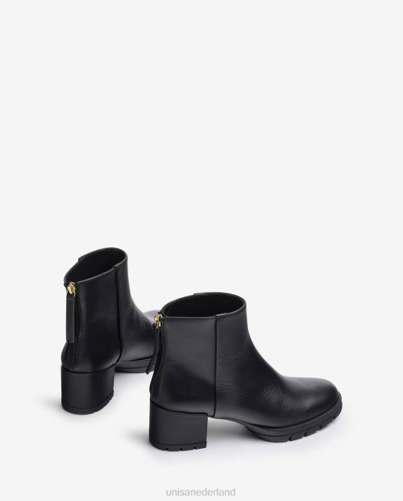 Unisa 02B0925 leren enkellaarsjes met ritssluiting vrouwen bevallig