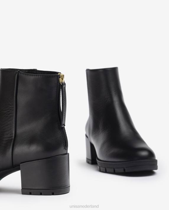 Unisa 02B0925 leren enkellaarsjes met ritssluiting vrouwen bevallig