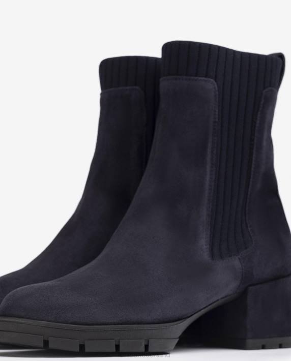 Unisa 02B0936 suède enkellaars met een geribbelde sok kinderen blauw