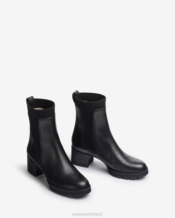 Unisa 02B0939 leren enkellaars met een geribbelde sok kinderen mode