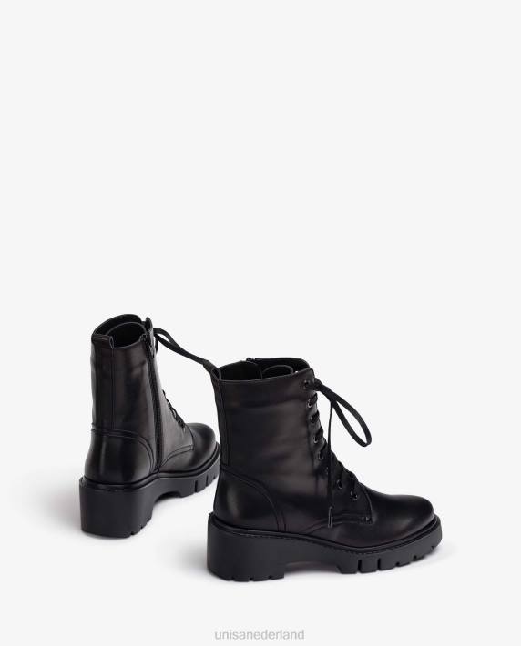 Unisa 02B0942 Leren enkellaarzen in militaire stijl vrouwen bevallig