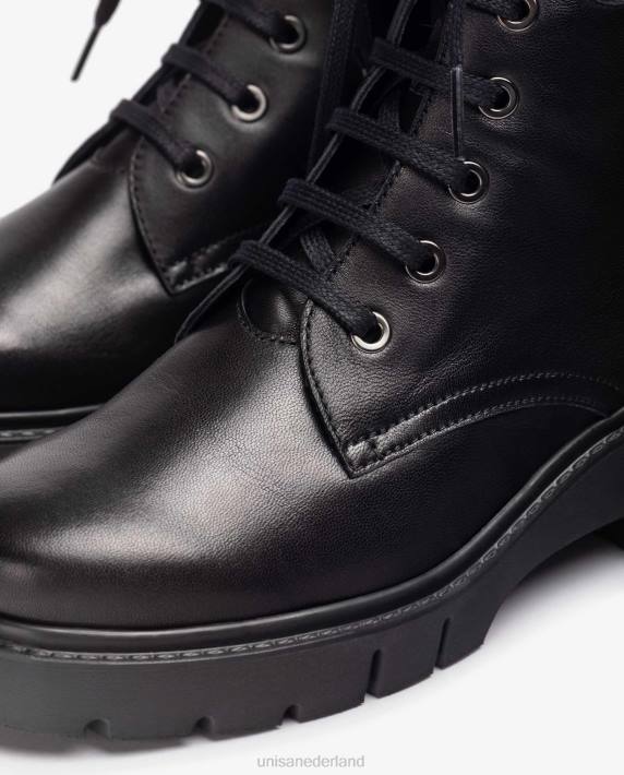 Unisa 02B0942 Leren enkellaarzen in militaire stijl vrouwen bevallig